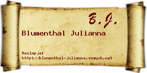 Blumenthal Julianna névjegykártya